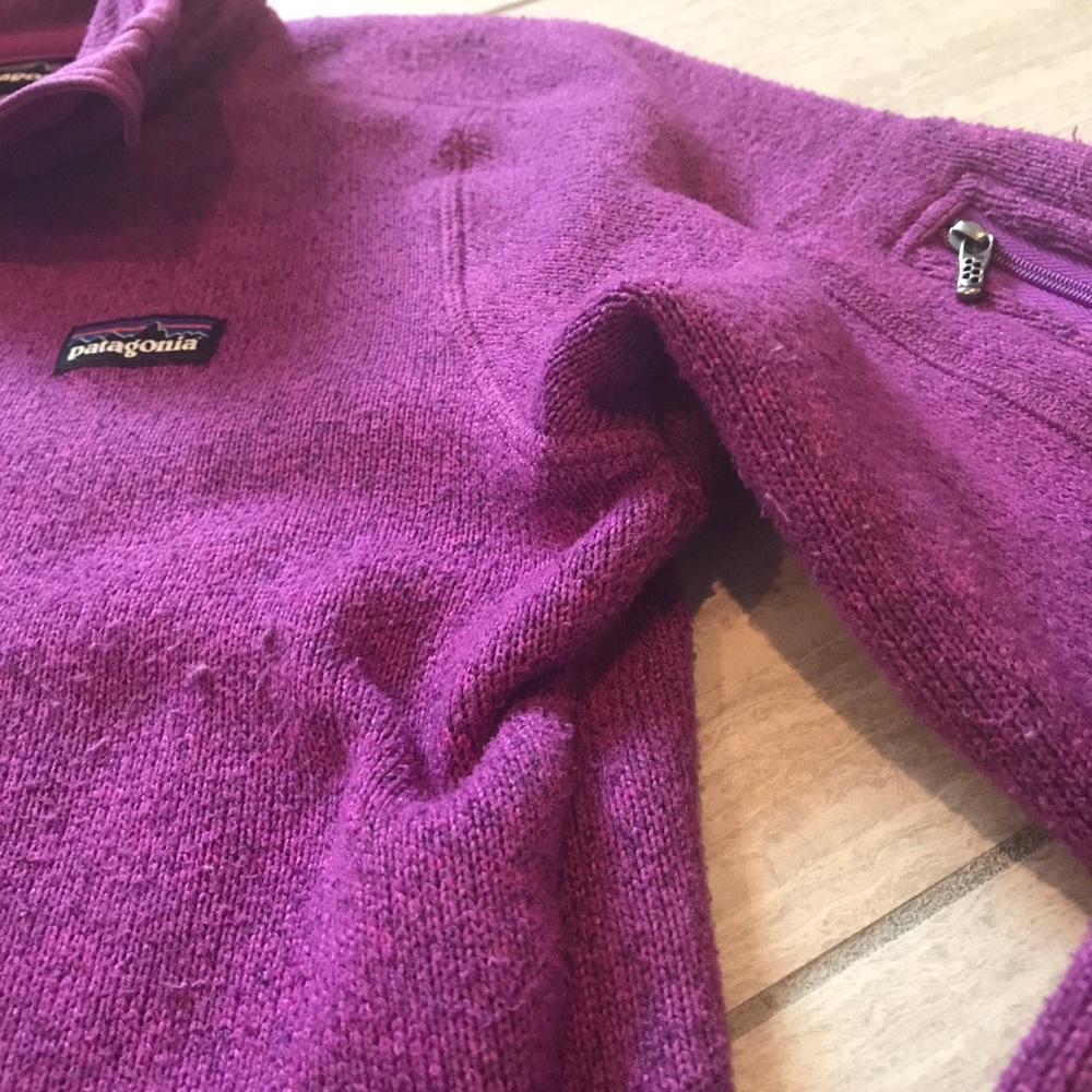 ⭐️FINAL PRICE⭐️ patagonia 1/4 zip better sweater purple maroon XS - Picture 4 of 5